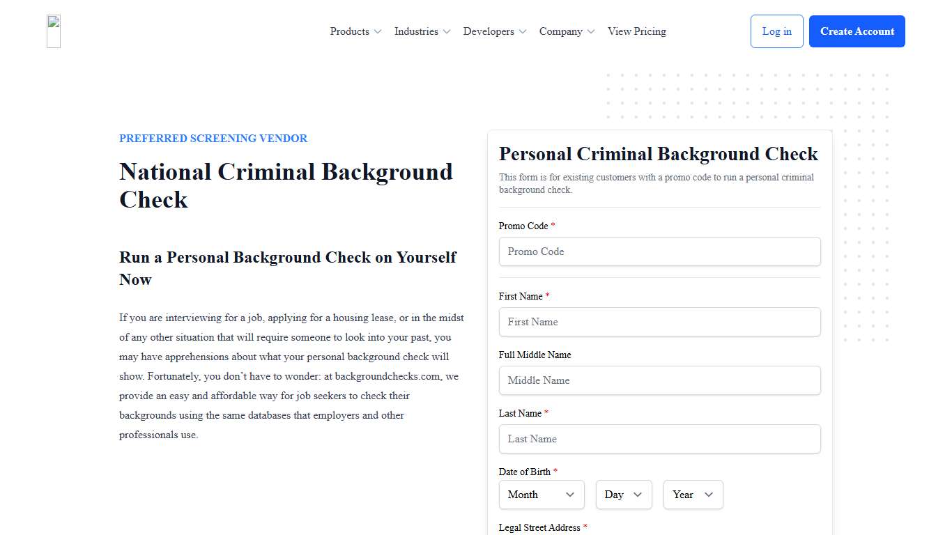 Personal Criminal Background Check | BackgroundChecks.com